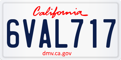 CA license plate 6VAL717