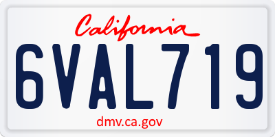 CA license plate 6VAL719