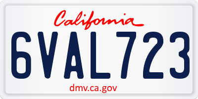 CA license plate 6VAL723