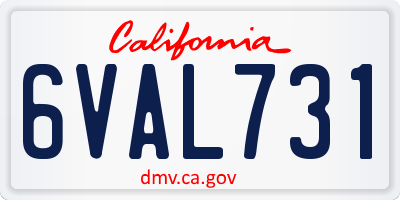 CA license plate 6VAL731