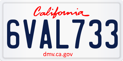 CA license plate 6VAL733