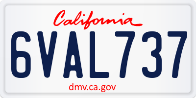 CA license plate 6VAL737