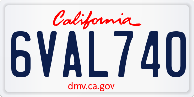 CA license plate 6VAL740