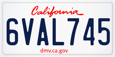 CA license plate 6VAL745