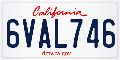 CA license plate 6VAL746