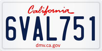 CA license plate 6VAL751
