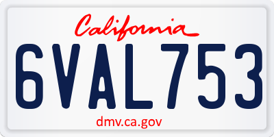 CA license plate 6VAL753