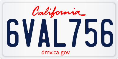 CA license plate 6VAL756
