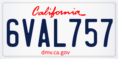 CA license plate 6VAL757