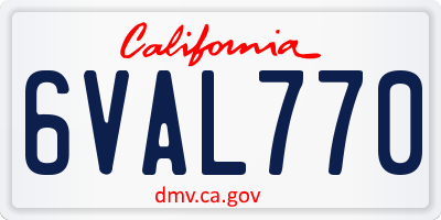 CA license plate 6VAL770
