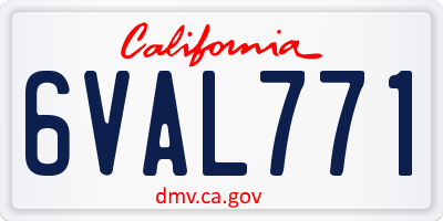 CA license plate 6VAL771