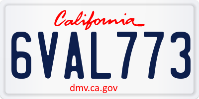 CA license plate 6VAL773