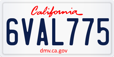 CA license plate 6VAL775