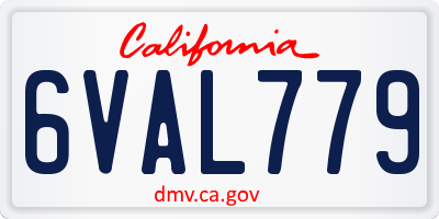 CA license plate 6VAL779