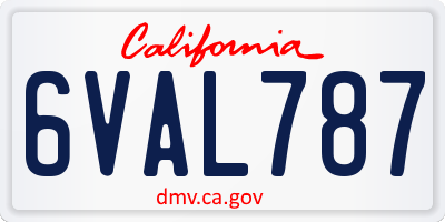 CA license plate 6VAL787