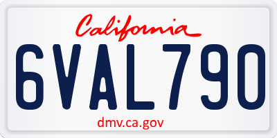 CA license plate 6VAL790