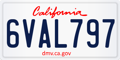 CA license plate 6VAL797