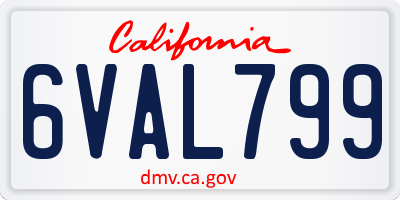 CA license plate 6VAL799