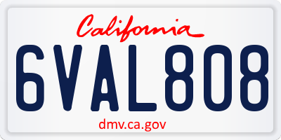 CA license plate 6VAL808