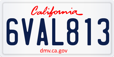 CA license plate 6VAL813