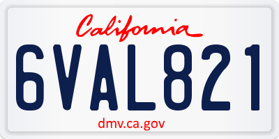CA license plate 6VAL821