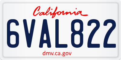 CA license plate 6VAL822