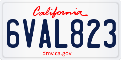 CA license plate 6VAL823