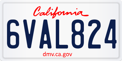 CA license plate 6VAL824