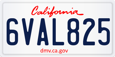 CA license plate 6VAL825