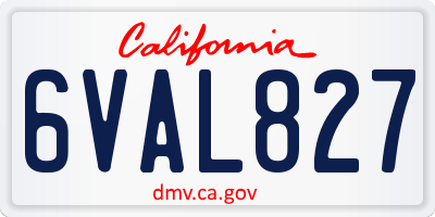 CA license plate 6VAL827