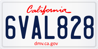 CA license plate 6VAL828