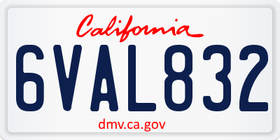 CA license plate 6VAL832