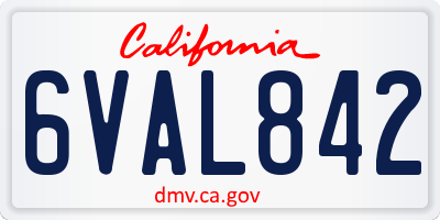 CA license plate 6VAL842
