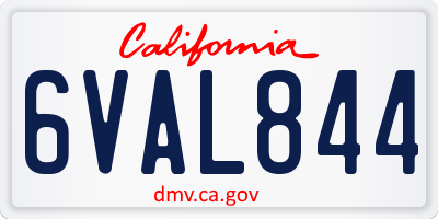 CA license plate 6VAL844