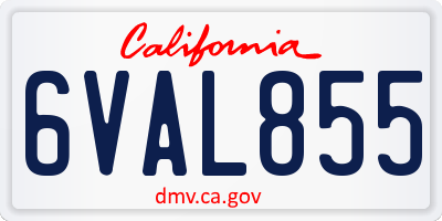 CA license plate 6VAL855