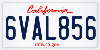 CA license plate 6VAL856