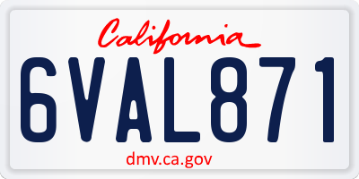 CA license plate 6VAL871