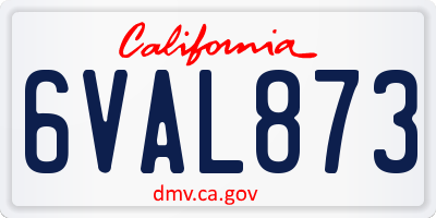 CA license plate 6VAL873