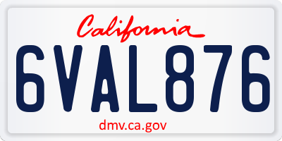 CA license plate 6VAL876