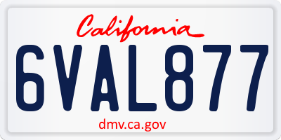 CA license plate 6VAL877