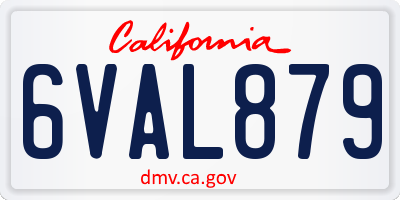 CA license plate 6VAL879