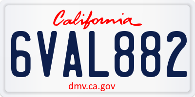 CA license plate 6VAL882