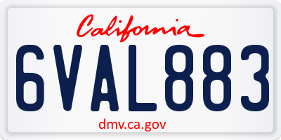 CA license plate 6VAL883