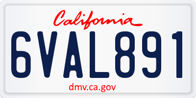 CA license plate 6VAL891