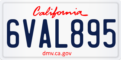 CA license plate 6VAL895