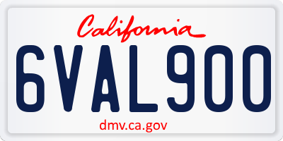 CA license plate 6VAL900