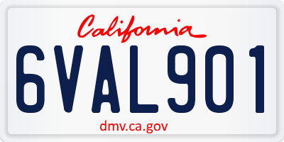 CA license plate 6VAL901