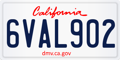 CA license plate 6VAL902