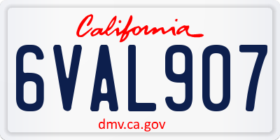 CA license plate 6VAL907