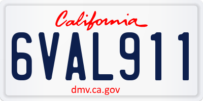 CA license plate 6VAL911